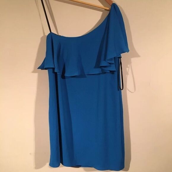 Maggy London Blue Ruffle Shift Dress sz 8 NWT - Picture 5 of 5